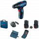 Bosch GSR 120-LI (06019G8002) Акумуляторний шурупокрут + 2 акб 2.0 Ah + ЗУ + набір біт 11 шт. + набір свердл 12 шт.