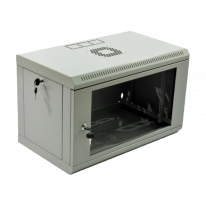Коммутационный шкаф 19" 6U, 600x350x373мм (Ш*Г*В), эконом,акриловое стекло, серый