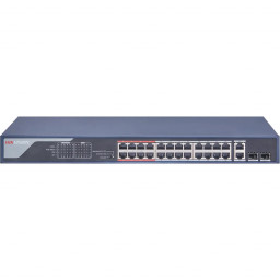 Hikvision DS-3E0326P-E(B) - Некерований комутатор POE на 24 порти Fast Ethernet