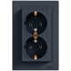 Schneider Electric EPH9900171 Asfora Розетка двойная 220В антрацит, пластик, с заземлением, Schuko
