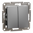 Schneider Electric EPH0300171 Asfora - Вимикач 2-клавішний антрацит, пластик