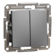 Schneider Electric EPH0300171 Asfora - Вимикач 2-клавішний антрацит, пластик