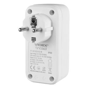 VIDEX ONCORD 1п 2.4A 2USB+USB-C - Мережевий адаптер Type-C з заземленням