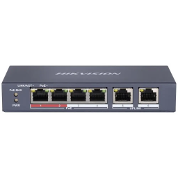 Hikvision DS-3E0106P-E/M - 4-портовий некерований комутатор Fast Ethernet з підтримкою POE