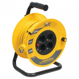 Подовжувач-катушка IEK 4гн 20м З/К УК20 т/з (3х1,5мм2) IP44