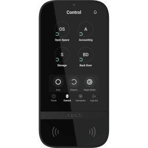 Ajax KeyPad TouchScreen Black - Бездротова клавіатура з сенсорним екраном і безконтактною авторизацією