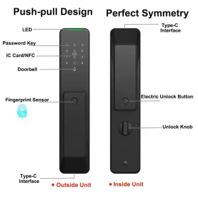 SEVEN LOCK SL-7775BF black - Розумний дверний біометричний замок