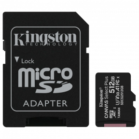 Kingston 512GB micSDXC Canvas Select Plus 100R A1 C10 Card + ADP Модуль флеш-пам'яті