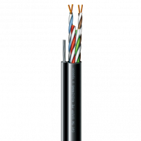 Cat. 5e U/UTP РЕ steel cord 4x2x24 AWG (k) трос (70910181) бухта 305м - Кабель кручена пара ЗЗКМ (UTP мідь вуличний з тросом)