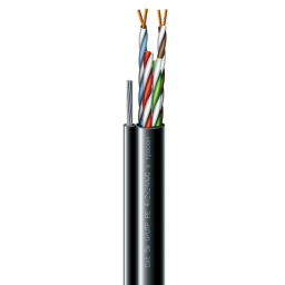 Cat. 5e U/UTP РЕ steel cord 4x2x24 AWG (k) трос (70910181) бухта 305м - Кабель кручена пара ЗЗКМ (UTP мідь вуличний з тросом)