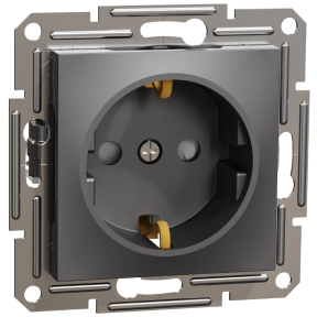 Schneider Electric Asfora EPH2900271 - Розетка із заземленням та шторками антрацит