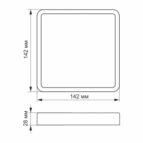 VIDEX 24W 5000K 220V - LED світильник накладний квадрат