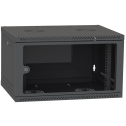 Шафа телекомунікаційна двері скло (чорна) IPCOM 6U 600x600
