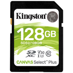Карта памяти Kingston 128 GB SDXC Class 10 UHS-I U3 Canvas Select Plus SDS2/128GB