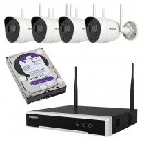 Набір Hikvision DS-7104NI-K1/W/M (1 шт.) + DS-2CV2021G2-IDW(D) (2.8 мм) (4 шт.) + WD10PURX-78 (1 шт.)