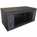 Hypernet WMNC-4U-FLAT-AC-BLACK 4U 600x450 - Шафа коммутаційна настінна розбірна чорна