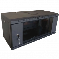 Hypernet WMNC-4U-FLAT-AC-BLACK 4U 600x450 - Шафа коммутаційна настінна розбірна чорна