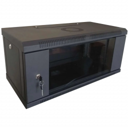 Hypernet WMNC-4U-FLAT-AC-BLACK 4U 600x450 - Шафа коммутаційна настінна розбірна чорна