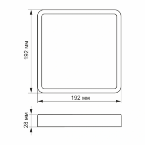 VIDEX 18W 5000K 220V - LED світильник накладний квадрат