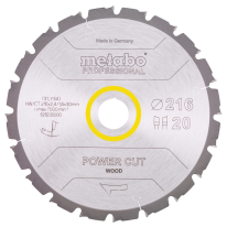 Пильний диск 216x30, Z20 WZ 5° neg. Metabo "power cut wood - professional" (628230000)