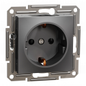 Schneider Electric EPH2900171 Asfora - Розетка 220В антрацит, пластик, із заземленням, Schuko