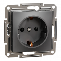 Schneider Electric EPH2900171 Asfora - Розетка 220В антрацит, пластик, с заземлением, Schuko