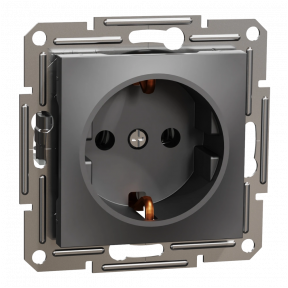 Schneider Electric EPH2900171 Asfora - Розетка 220В антрацит, пластик, із заземленням, Schuko