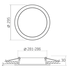 VIDEX 26W 5000K 220V - LED світильник Back круглий