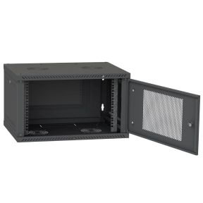 Шафа телекомунікаційна двері перф (RAL9005) IPCOM 4U 600x350