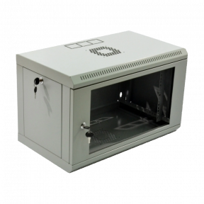 Комутаційна шафа 19" 6U, 600x350x373мм (Ш*Г*В), економ,акрилове скло, сіра