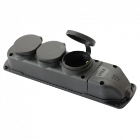 ERKA 6003 Колодка тройная с заглушкой 3*16 (каучук)