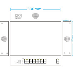 Ewind EW-S1928CG-AP - 28-портовий Giga PoE 24*1000M POE+2*GE+2*GF комутатор